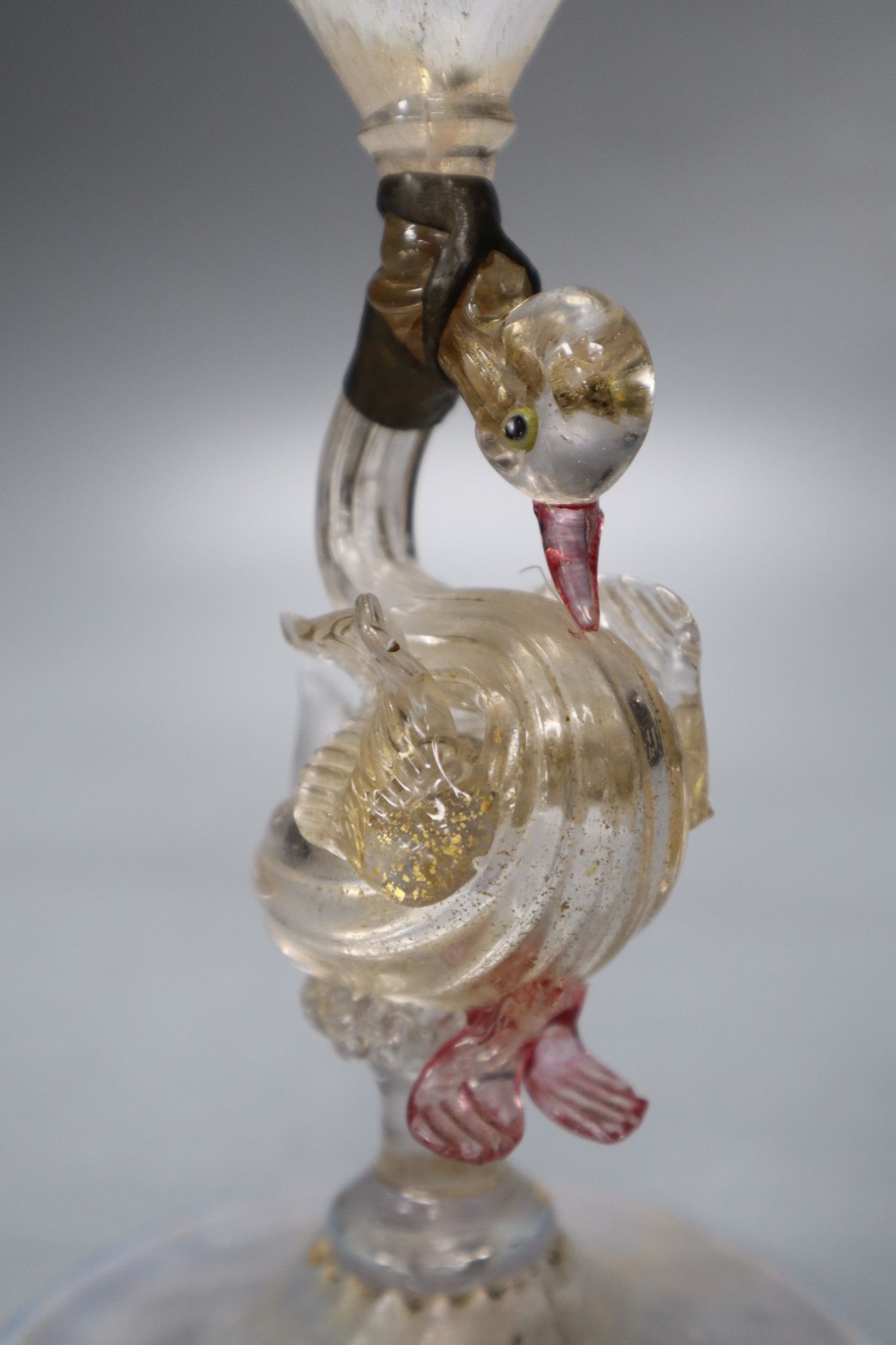 A Venetian glass goblet, height 23cm